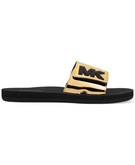 michael kors gold slides